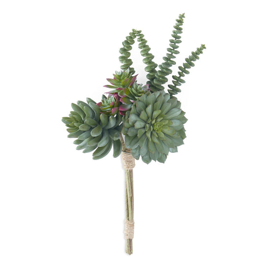 Green w/Burgundy Assorted Succulent Pick