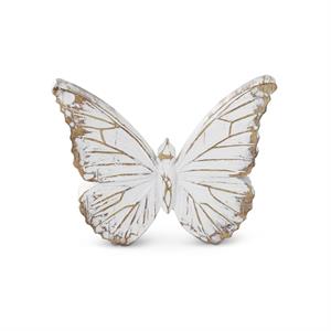 Whitewashed Carved Resin Butterflies