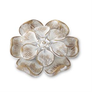 Whitewashed Carved Resin Flowers