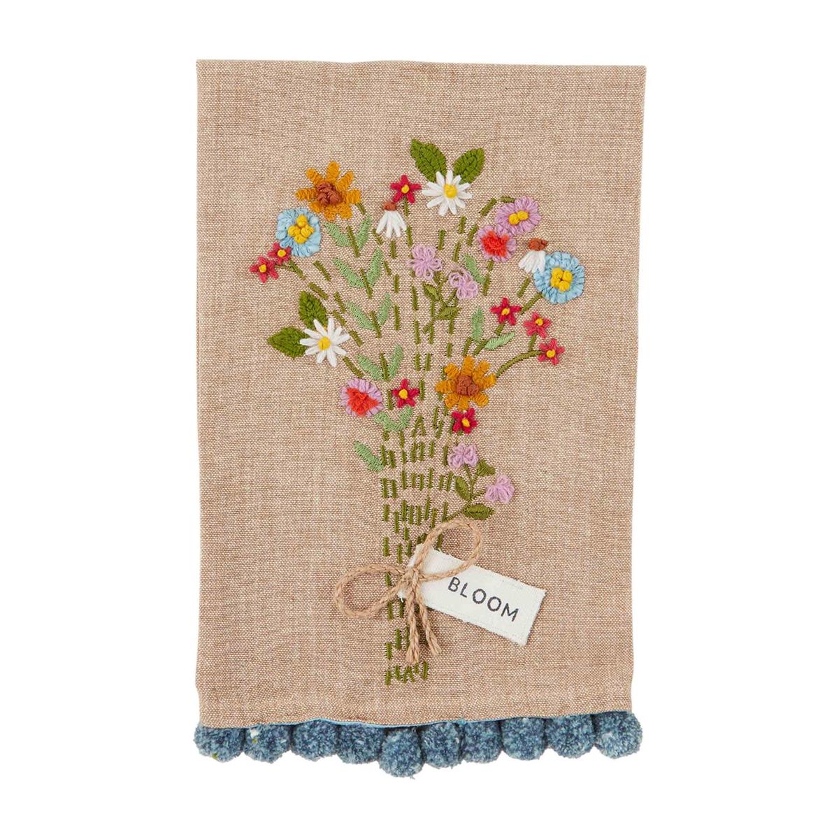 Embroidered Floral Towel