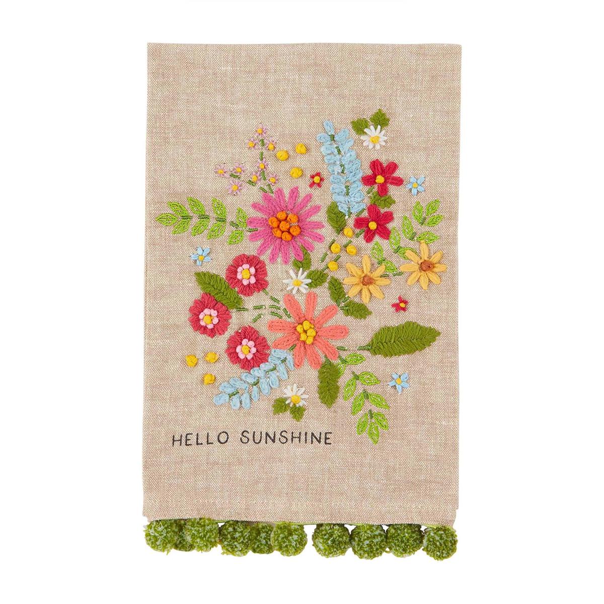 Embroidered Floral Towel