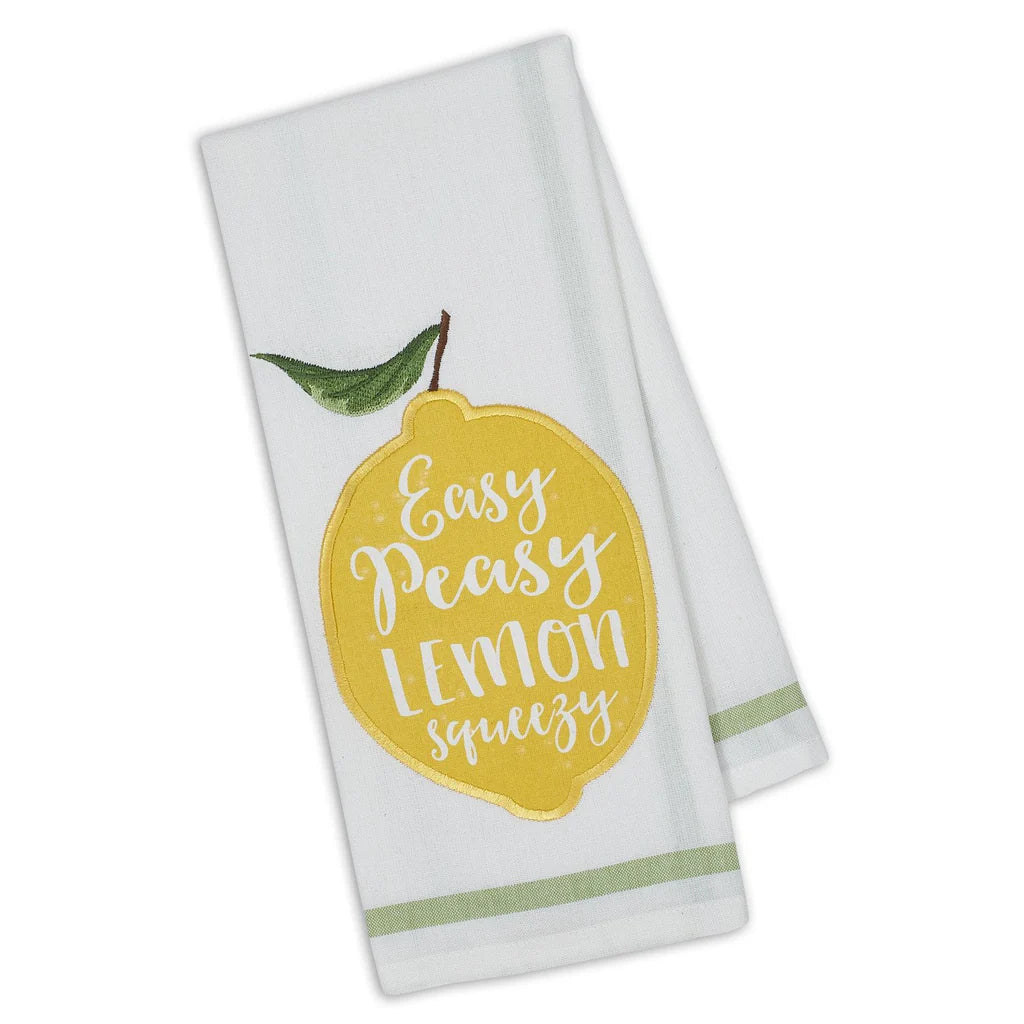 Lemon Squeezy Embellished Dish Towel