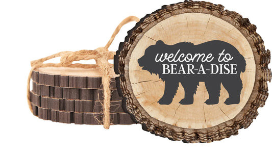 Welcome to Bear-a-dise Coaster Set