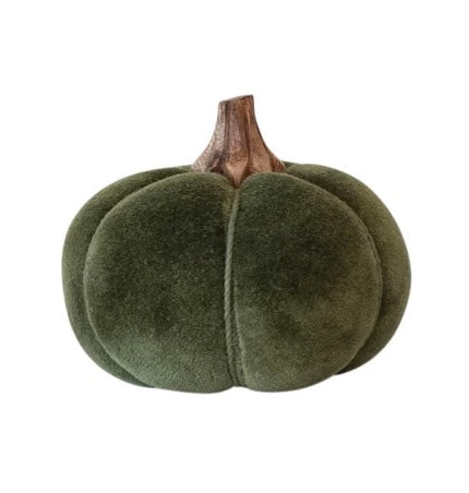 Cotton Blend Bouclé/Velvet Pumpkin with Wood Stem, 6 styles