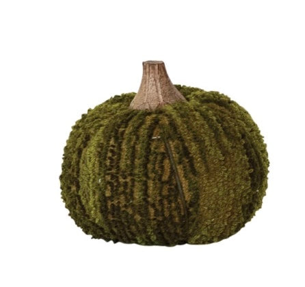 Cotton Blend Bouclé/Velvet Pumpkin with Wood Stem, 6 styles