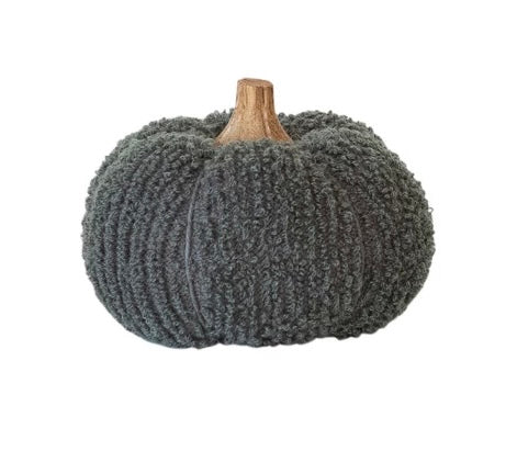 Cotton Blend Bouclé/Velvet Pumpkin with Wood Stem, 6 styles