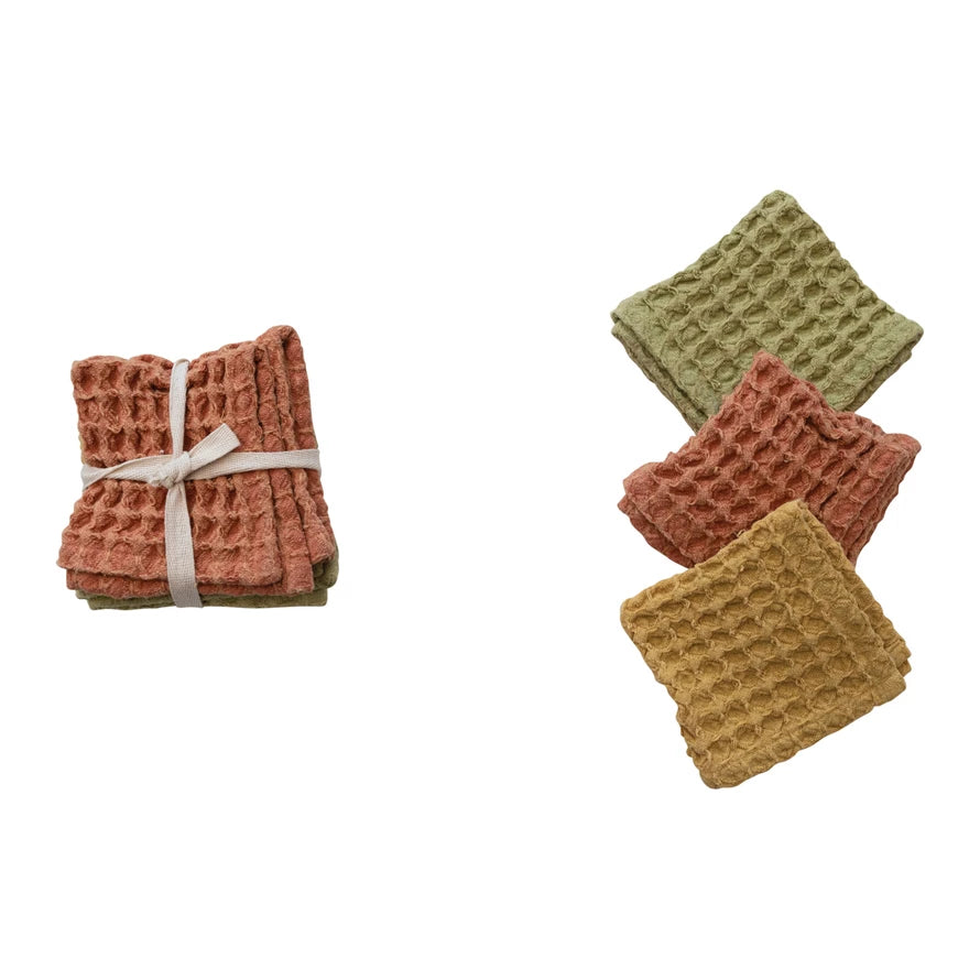 Cotton Waffle Weave Dish Cloth, set of 3