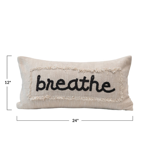 Cotton Lumbar Pillow "Breathe"