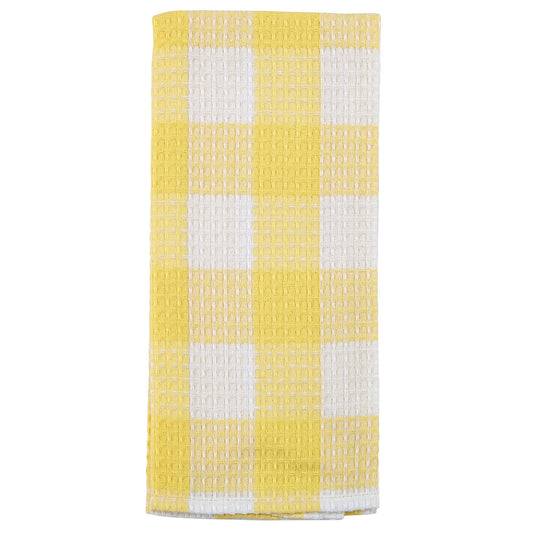 Wicklow Check Waffle Dish Towel Yellow